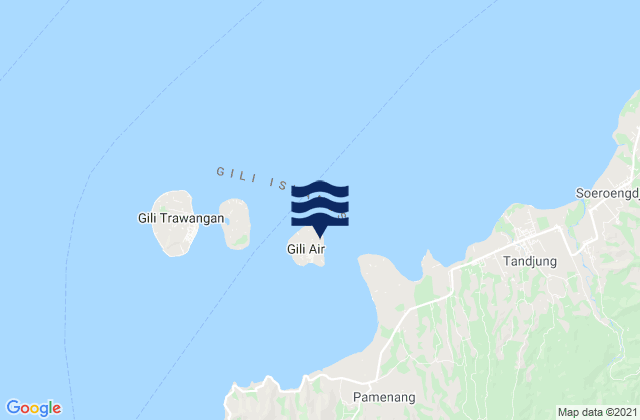 Gili Air, Indonesia tide times map