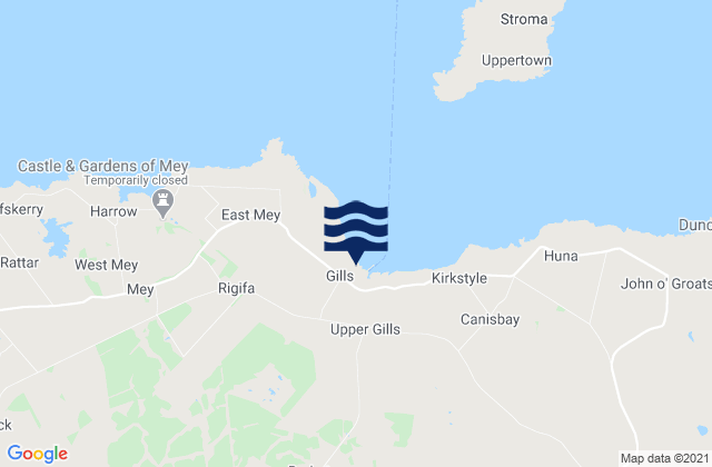 Gills Bay, United Kingdom tide times map