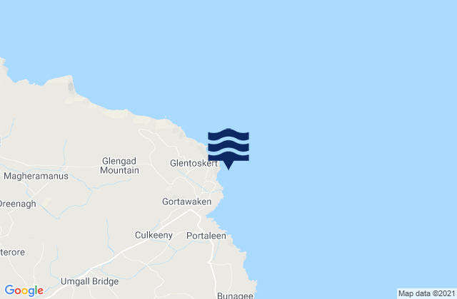 Glengad Head, Ireland tide times map