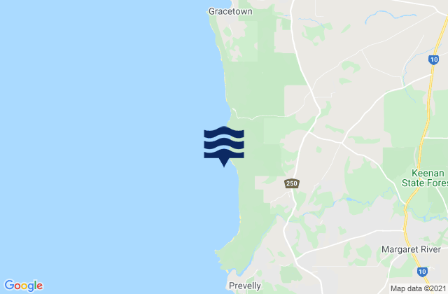 Gnoocardup Beach, Australia tide times map