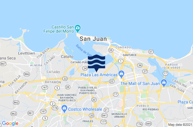 Gobernador Pinero Barrio, Puerto Rico tide times map