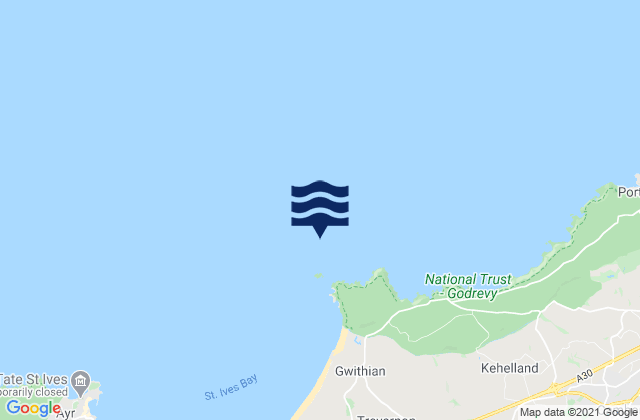 Godrevy Island, United Kingdom tide times map