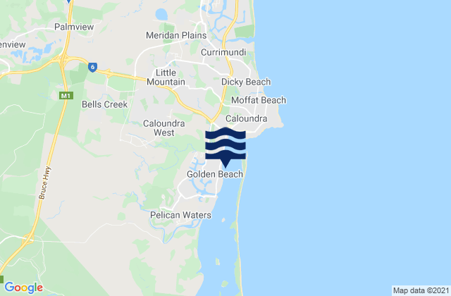 Golden Beach, Australia tide times map