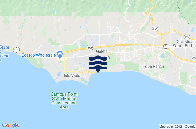 Goleta Beach Park, United States tide chart map