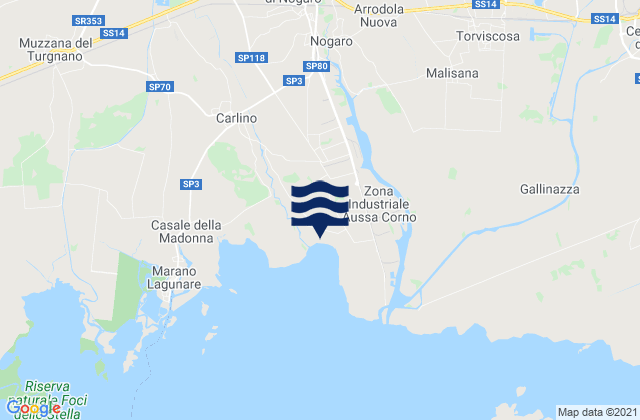 Gonars, Italy tide times map