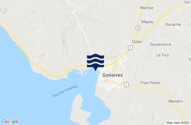 Gonayiv, Haiti tide times map