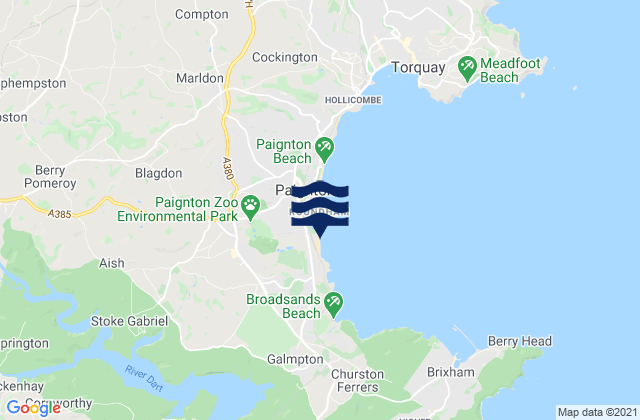 Goodrington Sands Beach, United Kingdom tide times map