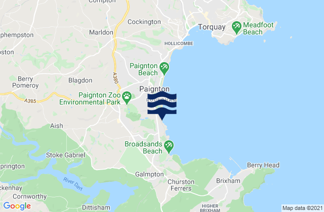 Goodrington Sands, United Kingdom tide times map