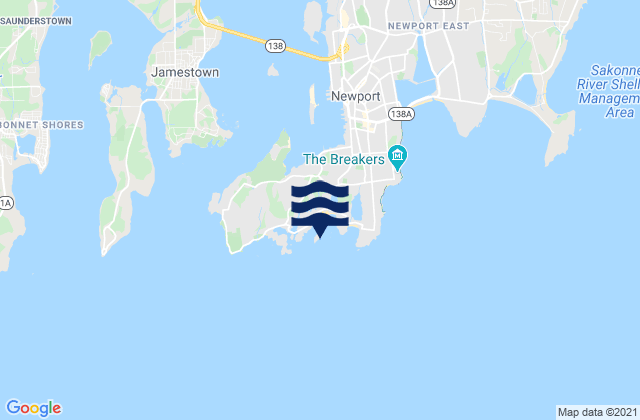 Gooseberry Island, United States tide chart map