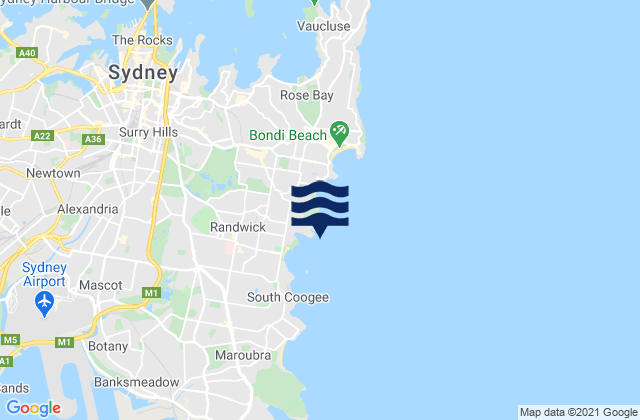 Gordons Bay, Australia tide times map