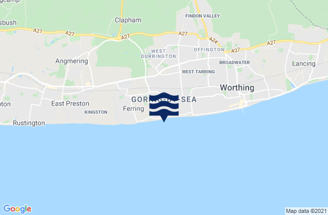 Goring-by-Sea, United Kingdom tide times map
