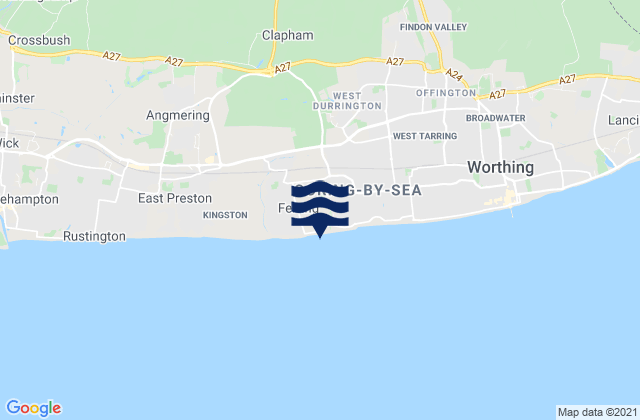 Goring Gap Beach, United Kingdom tide times map
