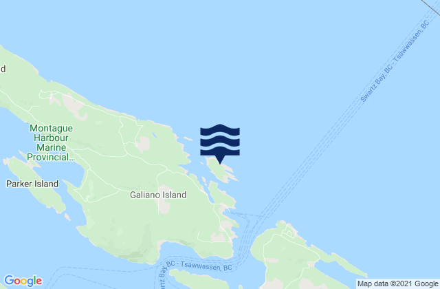 Gossip Island, Canada tide times map