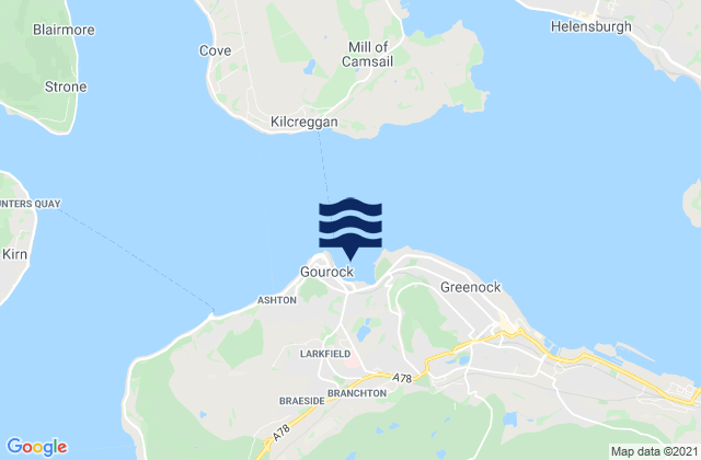 Gourock Bay, United Kingdom tide times map