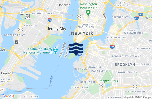 Governors Island, United States tide chart map