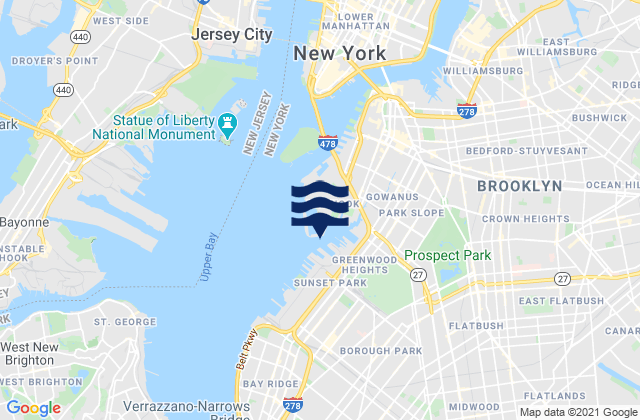 Gowanus Bay, United States tide chart map