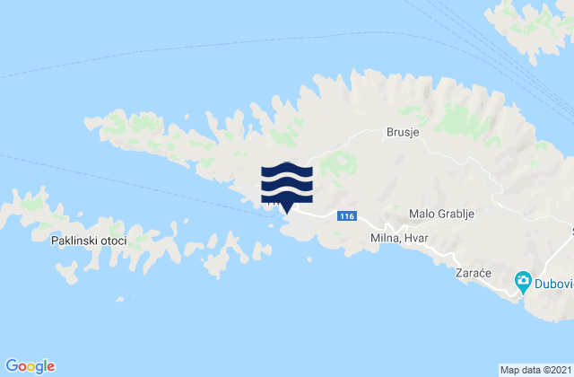 Grad Hvar, Croatia tide times map