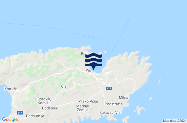 Grad Vis, Croatia tide times map