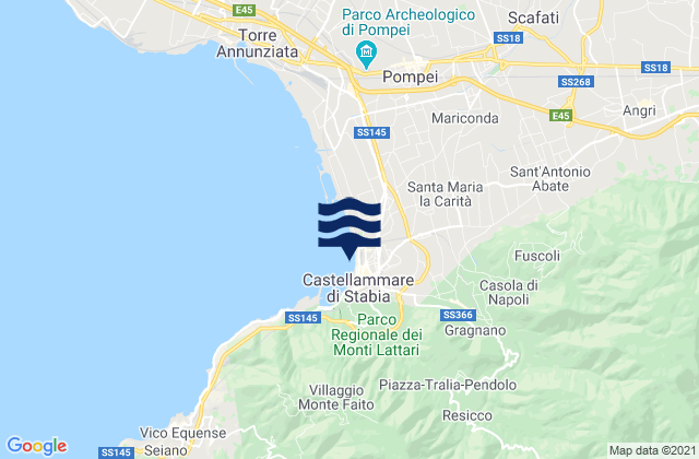 Gragnano, Italy tide times map