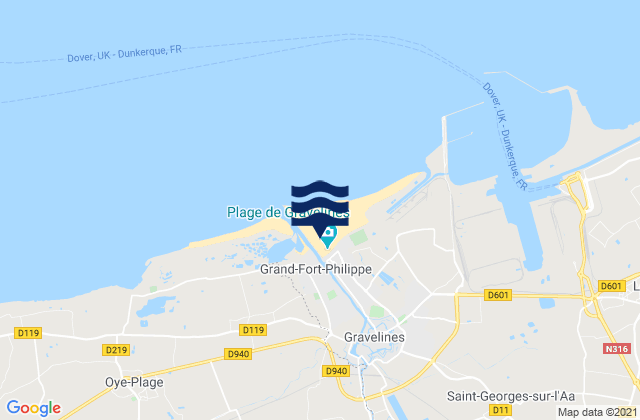Grand-Fort-Philippe, France tide times map