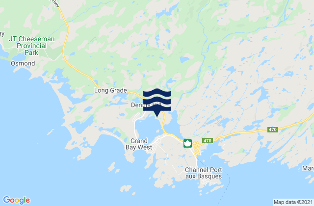 Grand Bay, Canada tide times map