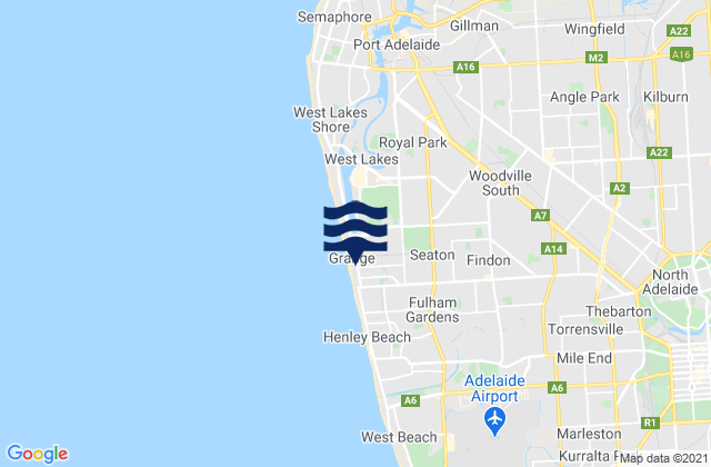 Grange, Australia tide times map