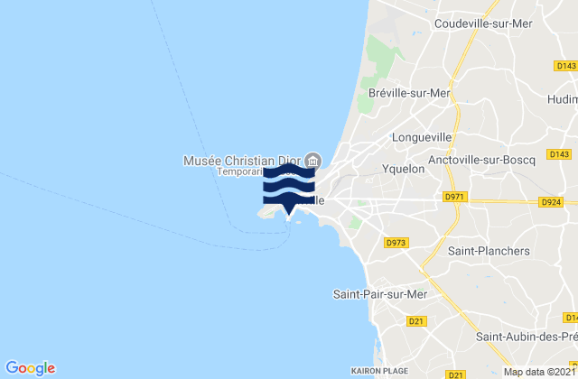 Granville Port, France tide times map