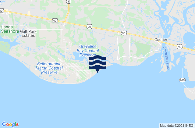 Graveline Bay, United States tide chart map