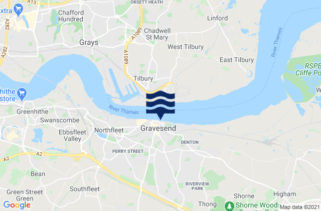 Gravesend, United Kingdom tide times map
