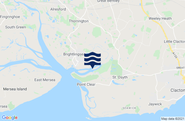 Great Bentley, United Kingdom tide times map