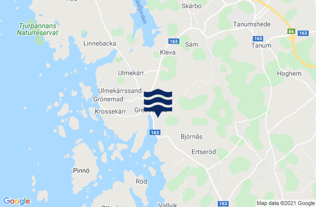 Grebbestad, Sweden tide times map