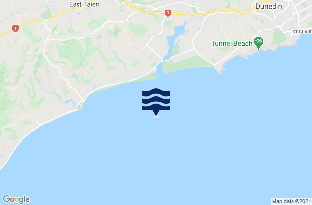 Green Island, New Zealand tide times map