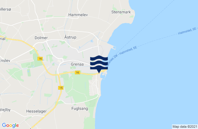 Grenaa, Denmark tide times map