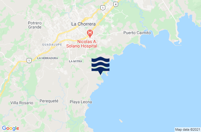 Guadalupe, Panama tide times map