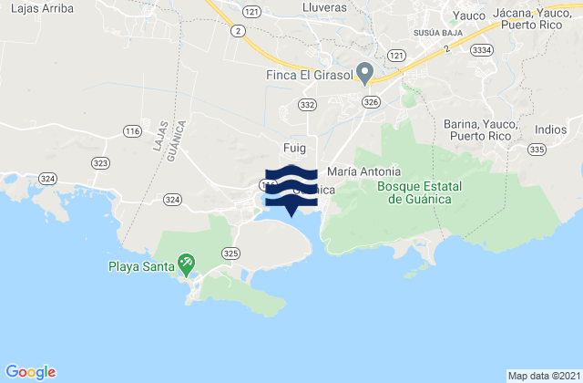 Guanica Barrio-Pueblo, Puerto Rico tide times map
