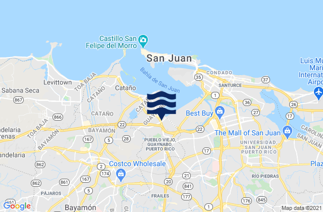 Guaraguao Abajo Barrio, Puerto Rico tide times map