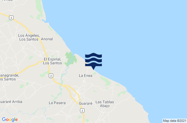Guarare, Panama tide times map