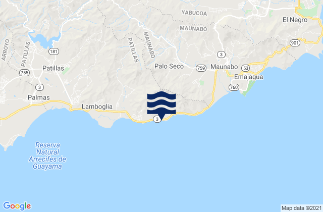 Guardarraya Barrio, Puerto Rico tide times map