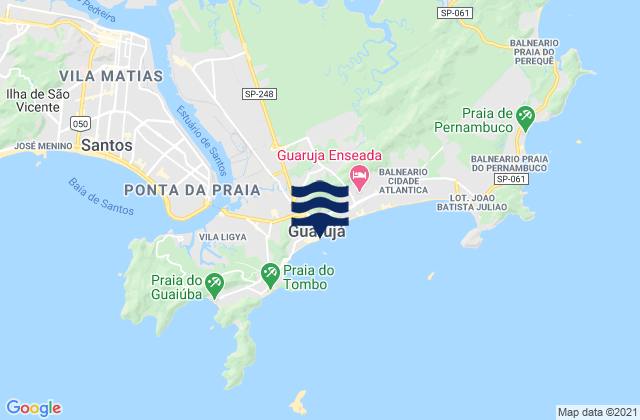 Guaruja, Brazil tide times map