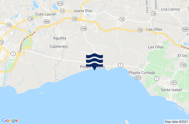Guayabal, Puerto Rico tide times map