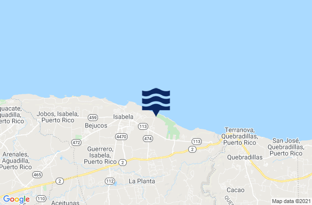 Guayabos Barrio, Puerto Rico tide times map