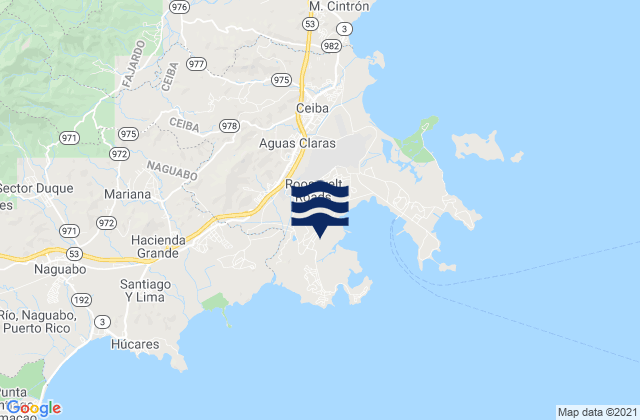 Guayacan Barrio, Puerto Rico tide times map
