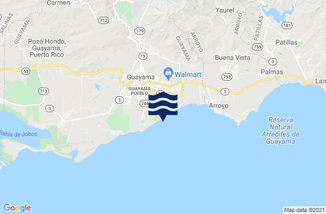 Guayama Barrio-Pueblo, Puerto Rico tide times map