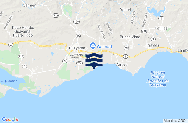 Guayama Municipio, Puerto Rico tide times map