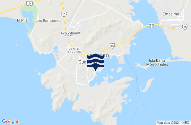 Guayamas, Mexico tide times map