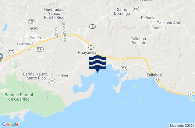 Guayanilla, Puerto Rico tide times map