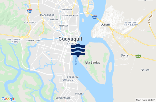 Guayaquil, Ecuador tide times map