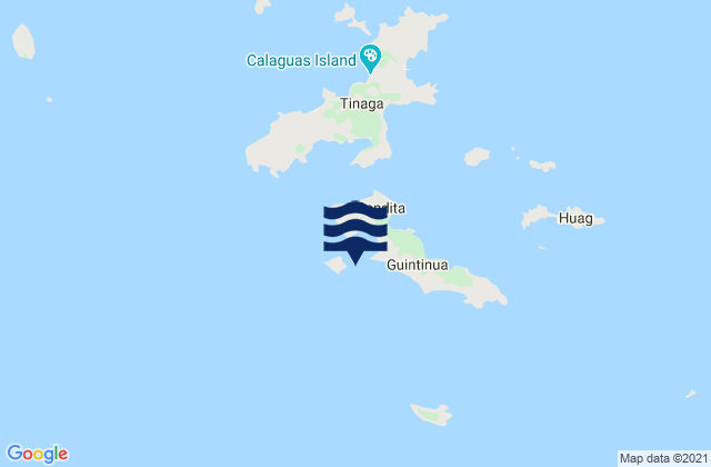 Guintinua Island (Calagua Islands), Philippines tide times map