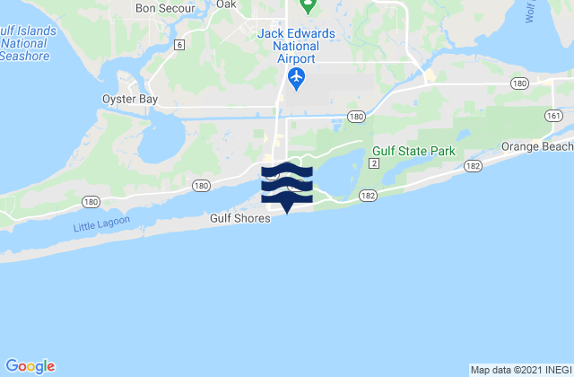 Gulf Shores ICWW, United States tide chart map