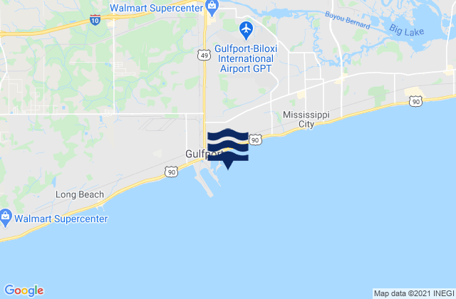 Gulfport Harbor, United States tide chart map